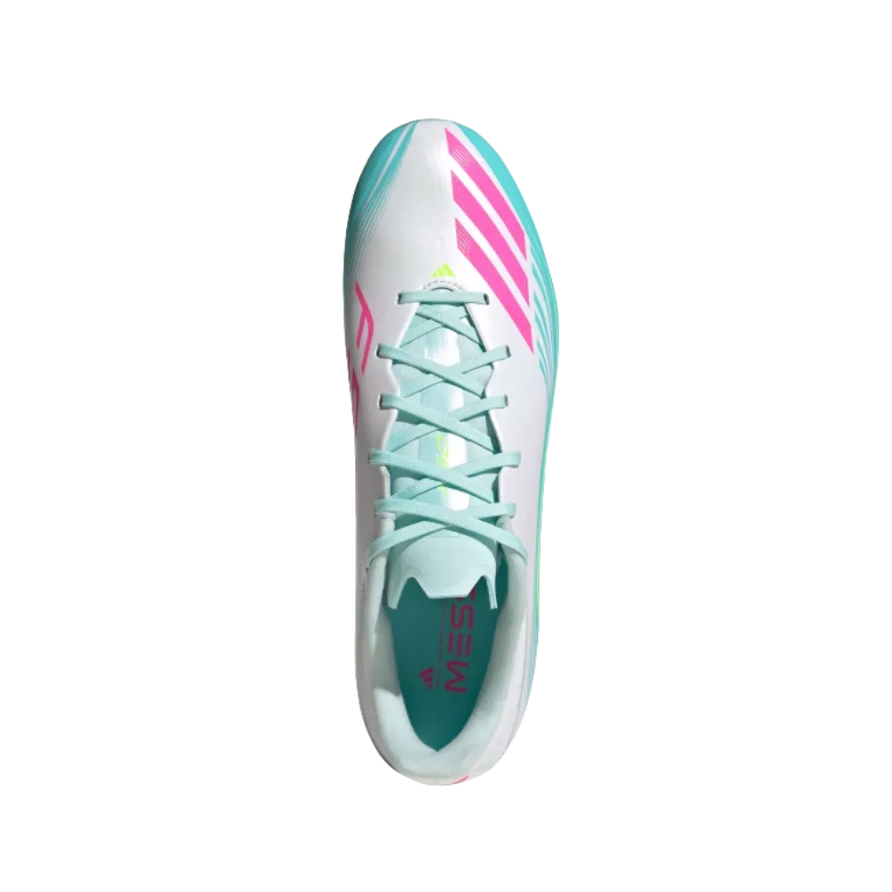 Adidas F50 Messi League Firm Multi Ground Soccer Cleats Cloud White
