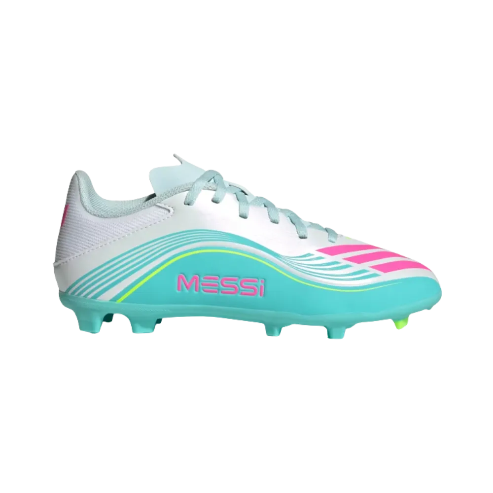 Adidas F50 Messi League Firm Multi Ground Soccer Cleats Kids Flash Aqua