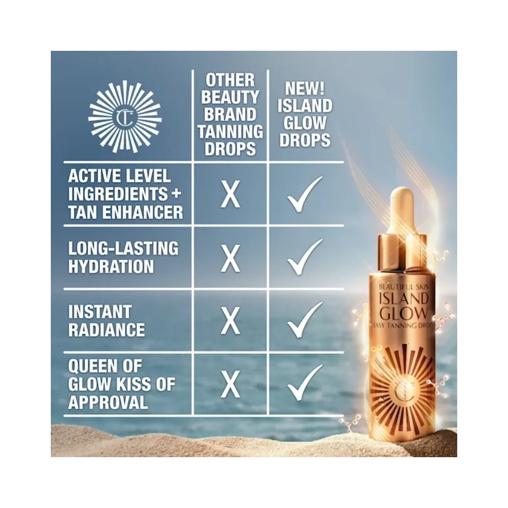 Charlotte Tilbury Beautiful Skin Island Glow Easy Tanning Drops Tan to Deep