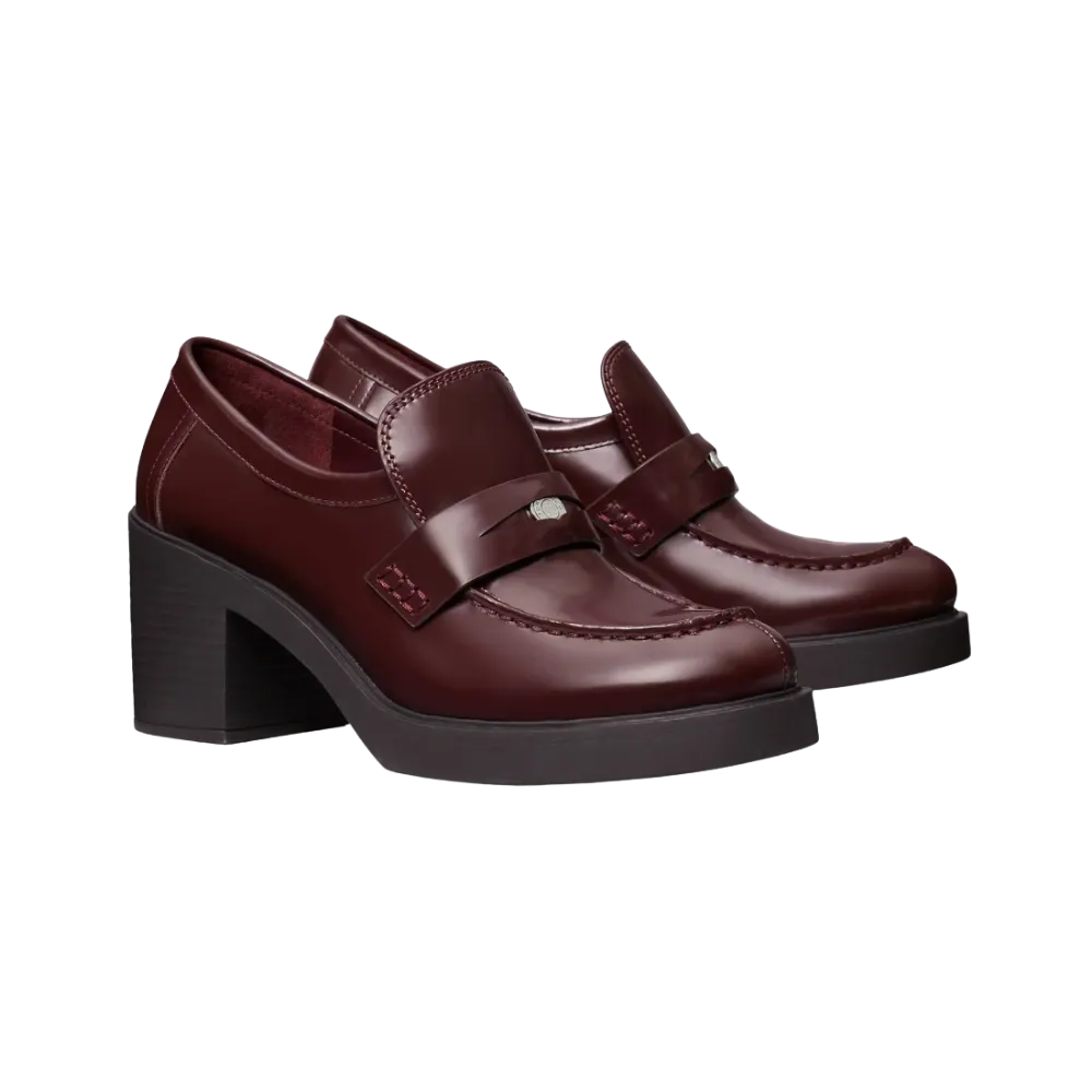 Tory Burch Classic Heeled Lug Loafer Plum