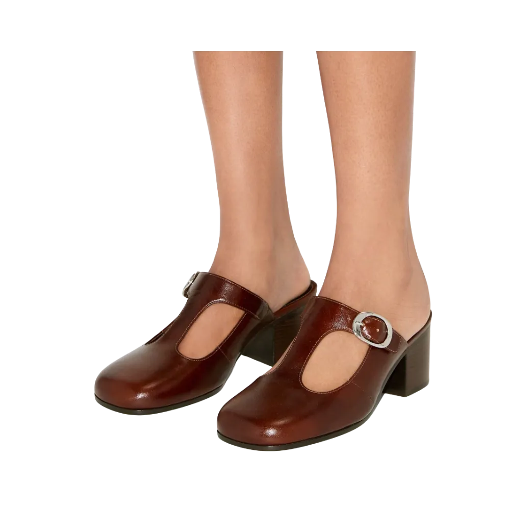 Tory Burch Violet T-Strap Heeled Mule Negroni