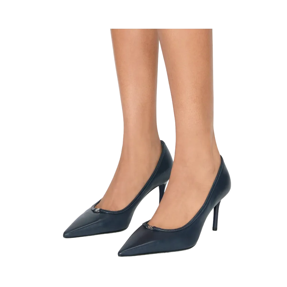 Tory Burch Double T Buckle Pump New Navy