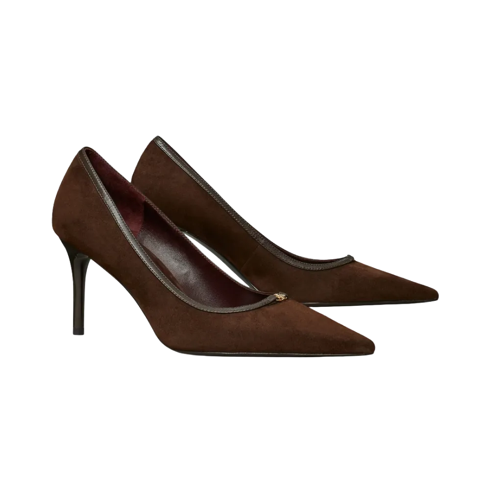 Tory Burch Double T Buckle Pump Dark Cocoa