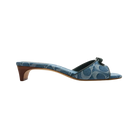 Coach Bow Kitten Heel In Signature Denim