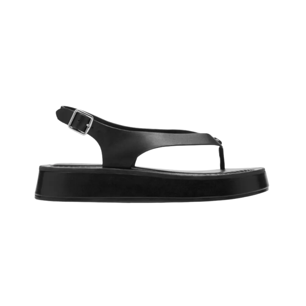 Coach Sculpted C Platform Thong Black