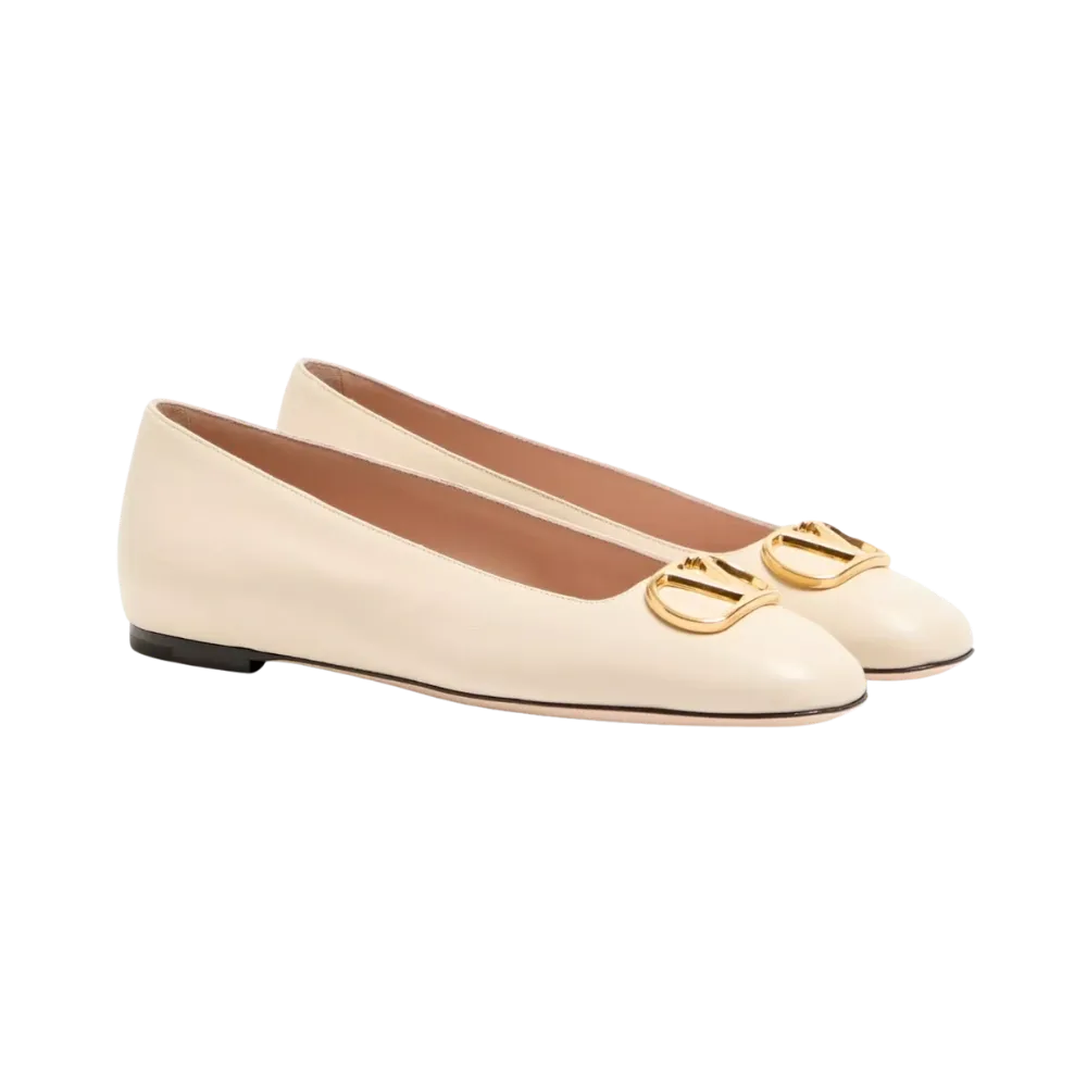Valentino VLogo Signature Ballerina In Nappa 05mm Butter