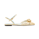 Valentino Coeur Royal Laminated Nappa Ballerina Antique Brass