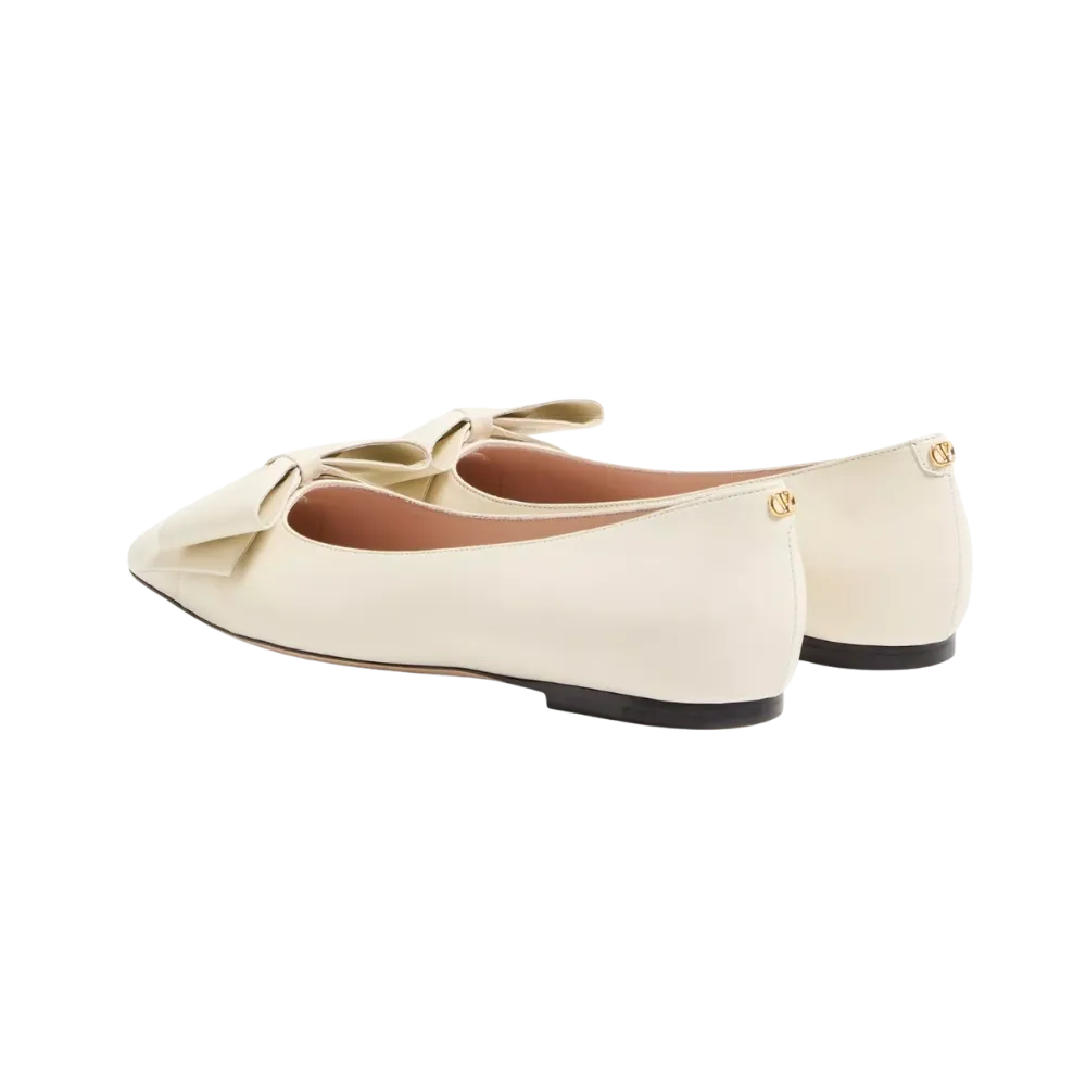 Valentino Bowow Kidskin Ballerina Ivory