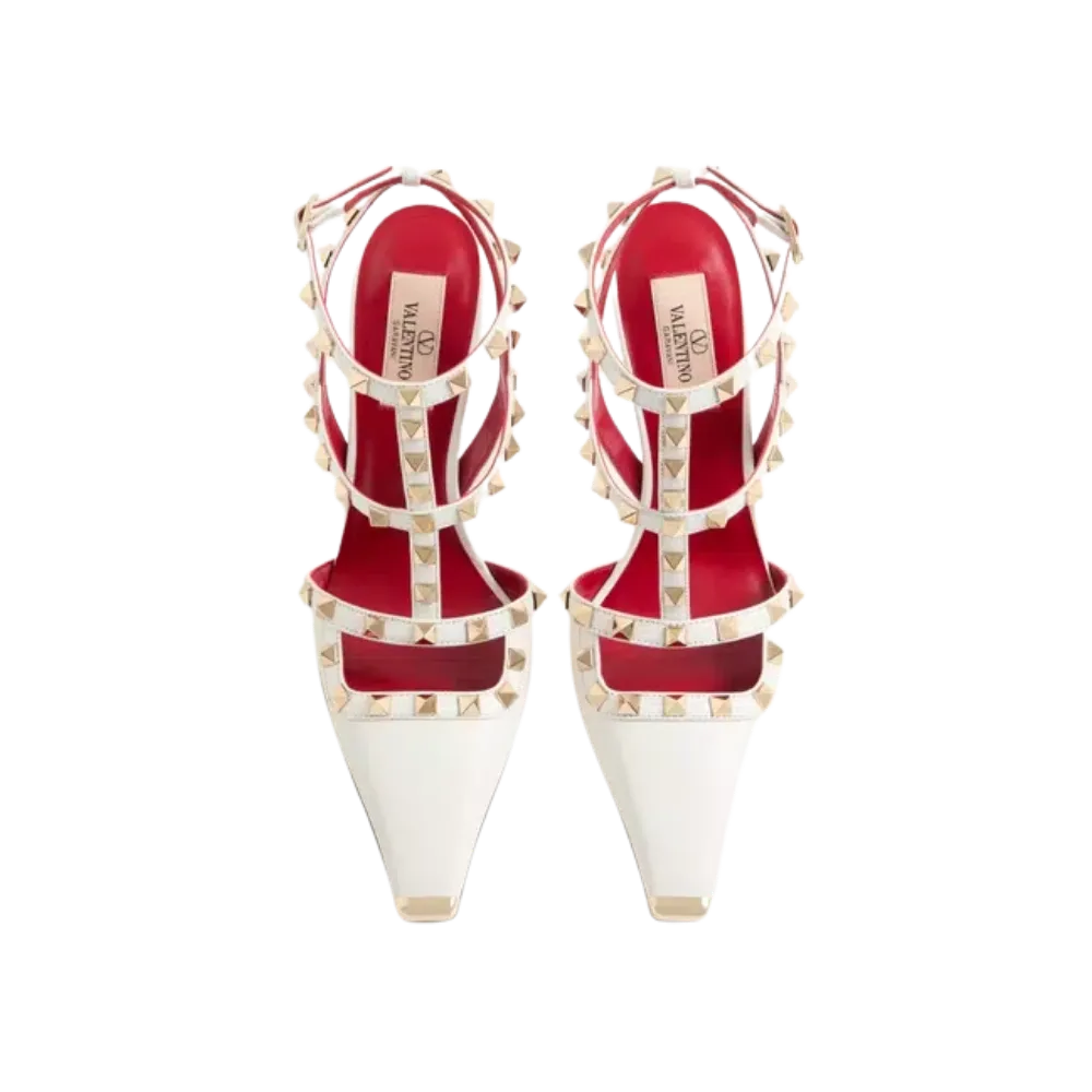 Valentino Rockstud Kidskin Pumps 100mm White