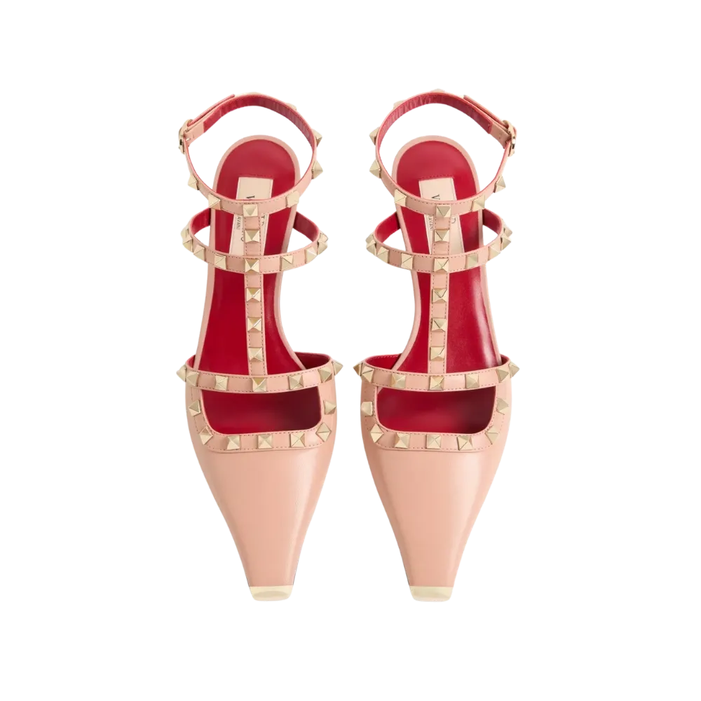 Valentino Rockstud Court Shoes In Kid Leather 40mm Phard