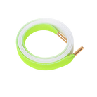 Neon green and white Gradient shoelaces on a white background