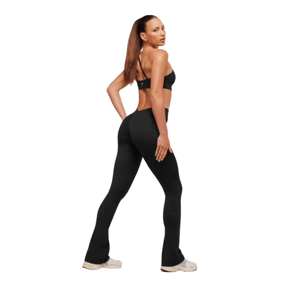 Gymshark Lifting Dipped Waistband Flared Leggings Black