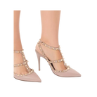 Valentino Rockstud Ankle Strap Pump 100mm Poudre