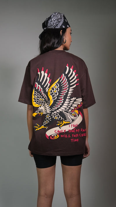 EAGLE EYE BROWN WOMEN’S OVERSIZED T-SHIRT