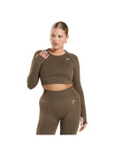 Gymshark Vital Crop Top Celeste Espresso Marl