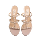 Valentino Rockstud Calfskin Leather Slide Sandal 60mm Poudre