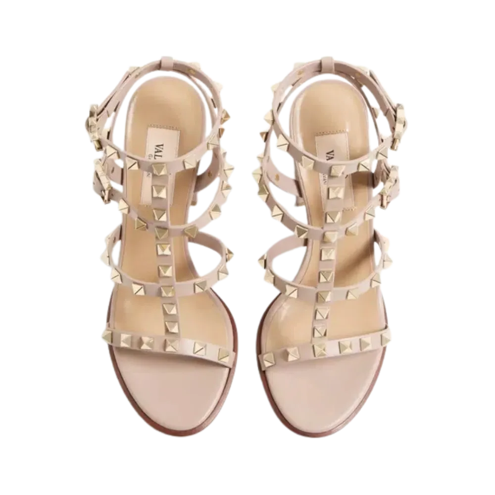 Valentino Rockstud Ankle Strap Sandal 90mm Poudre