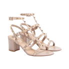 Valentino Rockstud Calfskin Ankle Strap Sandal 60mm Poudre