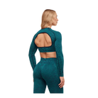 Gymshark Adapt Animal Long Sleeve Crop Top Navy/Brand Blue