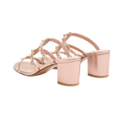 Valentino Rockstud Slide Sandal In Laminated Nappa Leather 60mm Rose Cannelle