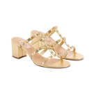 Valentino Rockstud Slide Sandal In Laminated Nappa Leather 60mm Antique Brass