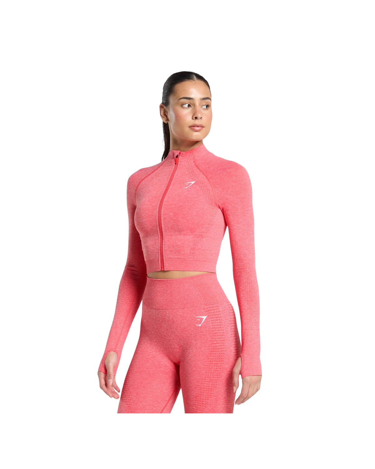 Gymshark Vital Midi Zip Up Jacket Coral Red