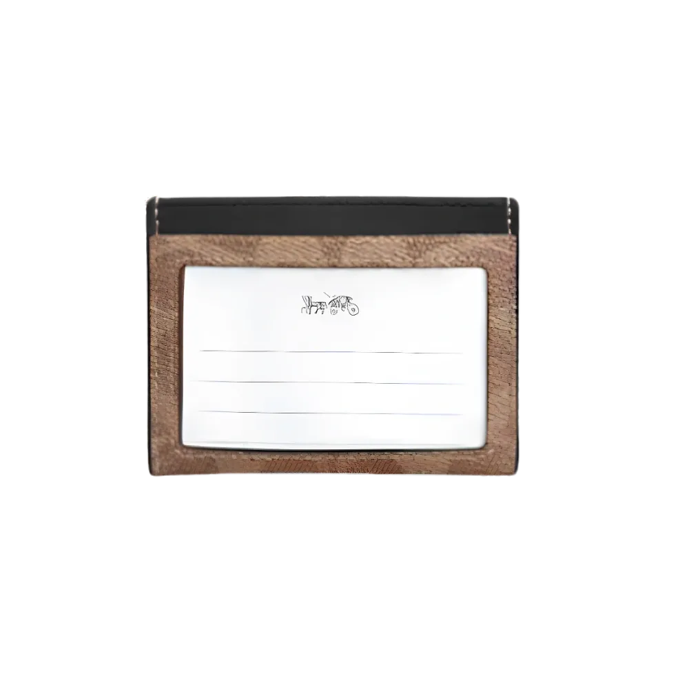 Coach Slim Id Card Case In Signature Canvas 'Tan & Black'