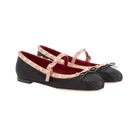 Valentino Mary-Jane Rockstud Ballerina In Moire Fabric 05mm Black