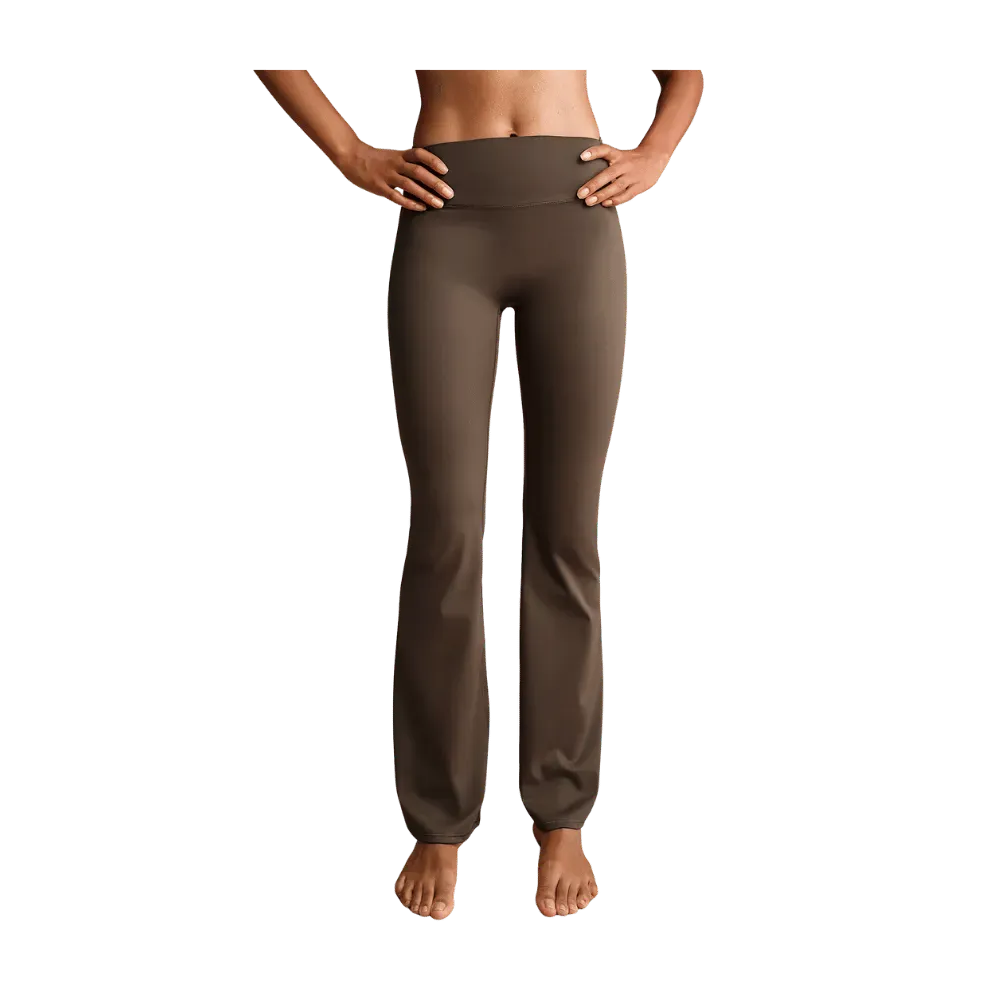 Nike X Skims Matte Women's High-Waisted Slim Flared Leggings Dark Sepia