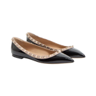Valentino Patent Rockstud Ballet Flat Black