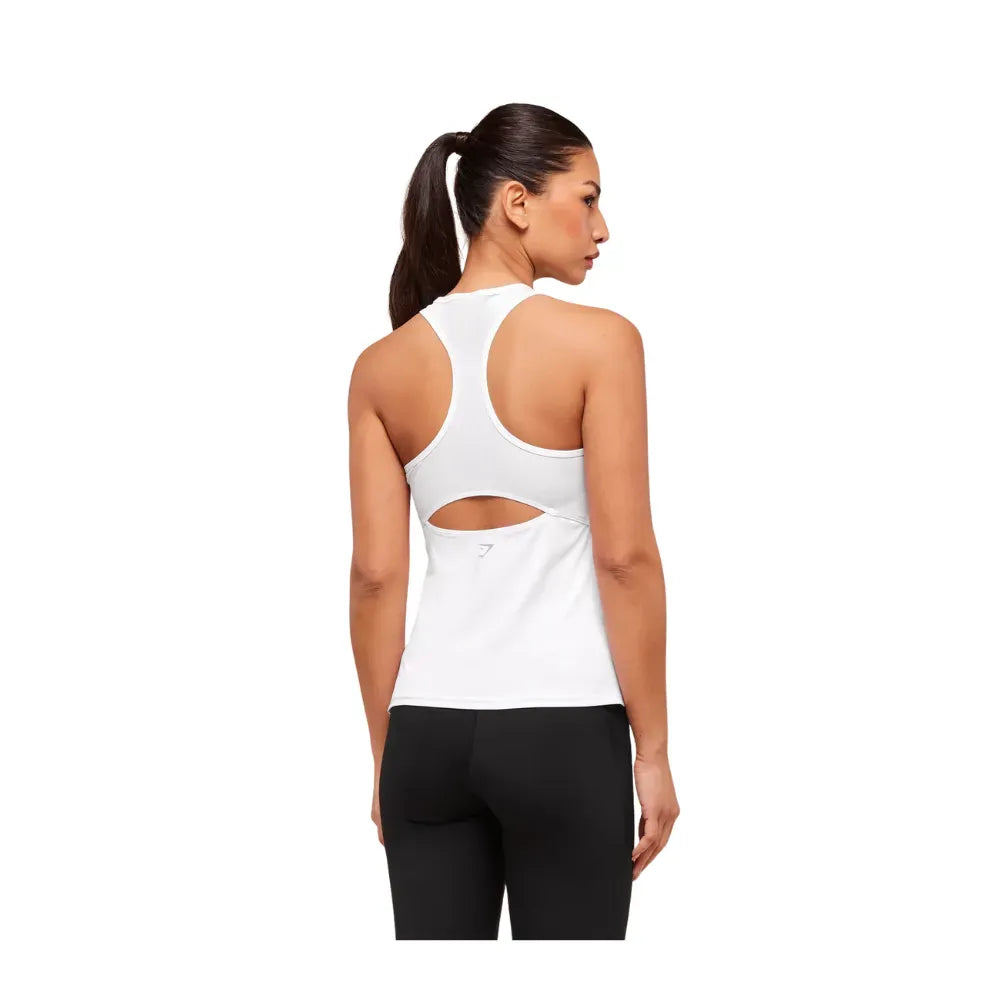 Gymshark Running Back Vent Tank White