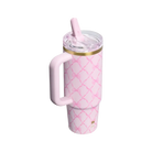 Stanley 1913 x LoveShackFancy Holiday The Quencher Details ProTour Tumbler Set 2-pack Baby Bow Pink Peppermint