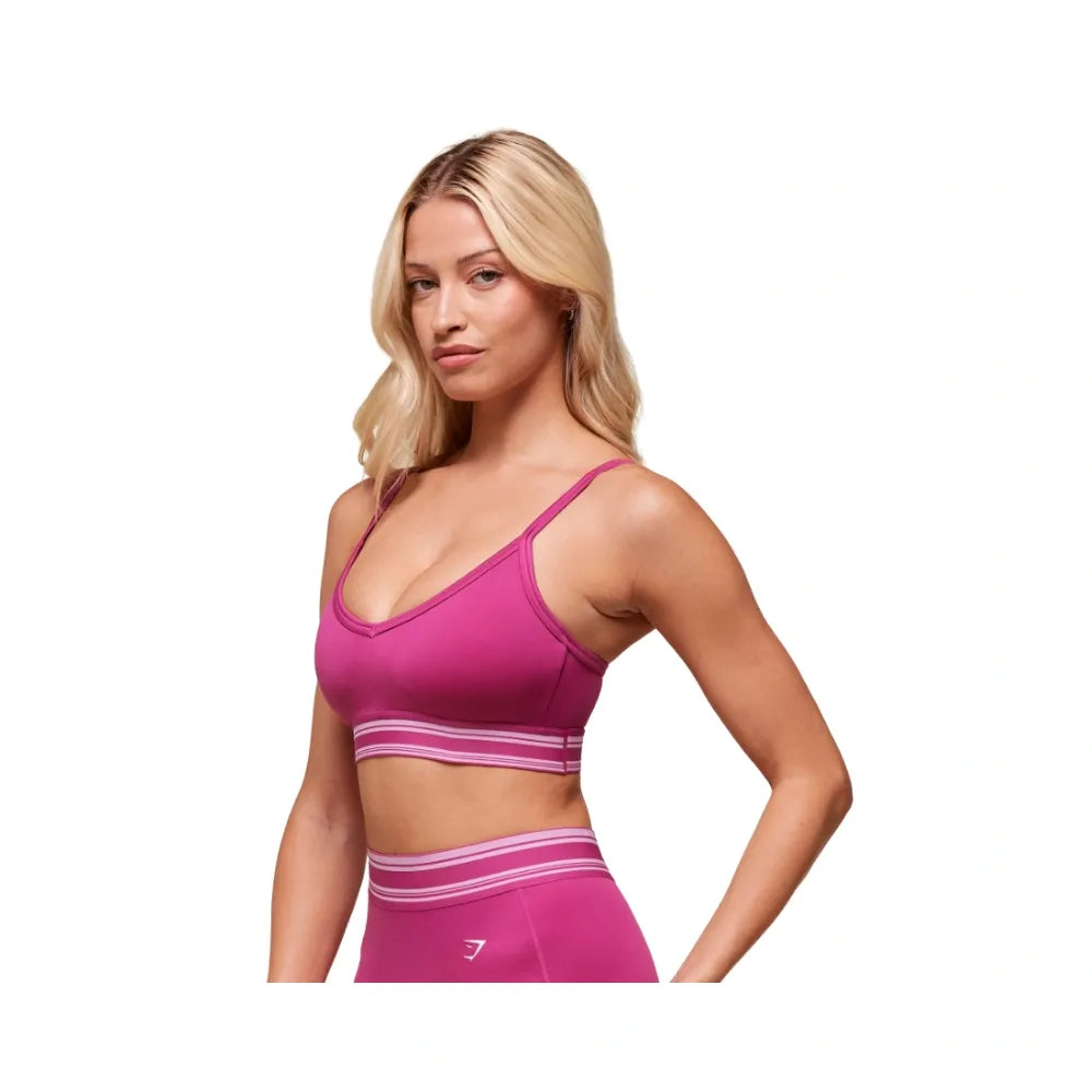 Gymshark Retro Sports Bra - Light Support Winning Pink