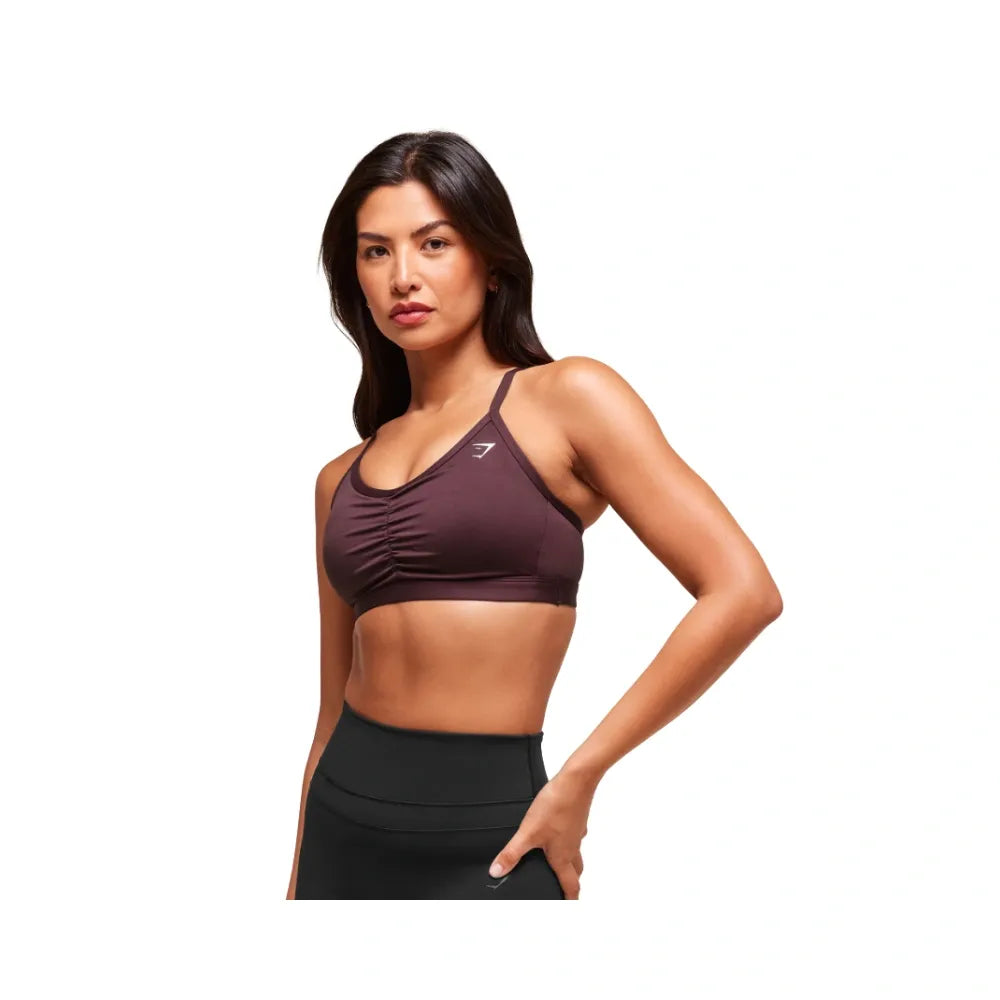 Gymshark Ruched Sports Bra - Medium Support Cherry Purple