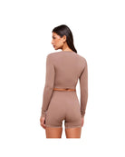 Gymshark Everyday Seamless Long Sleeve Crop Top Chestnut Pink