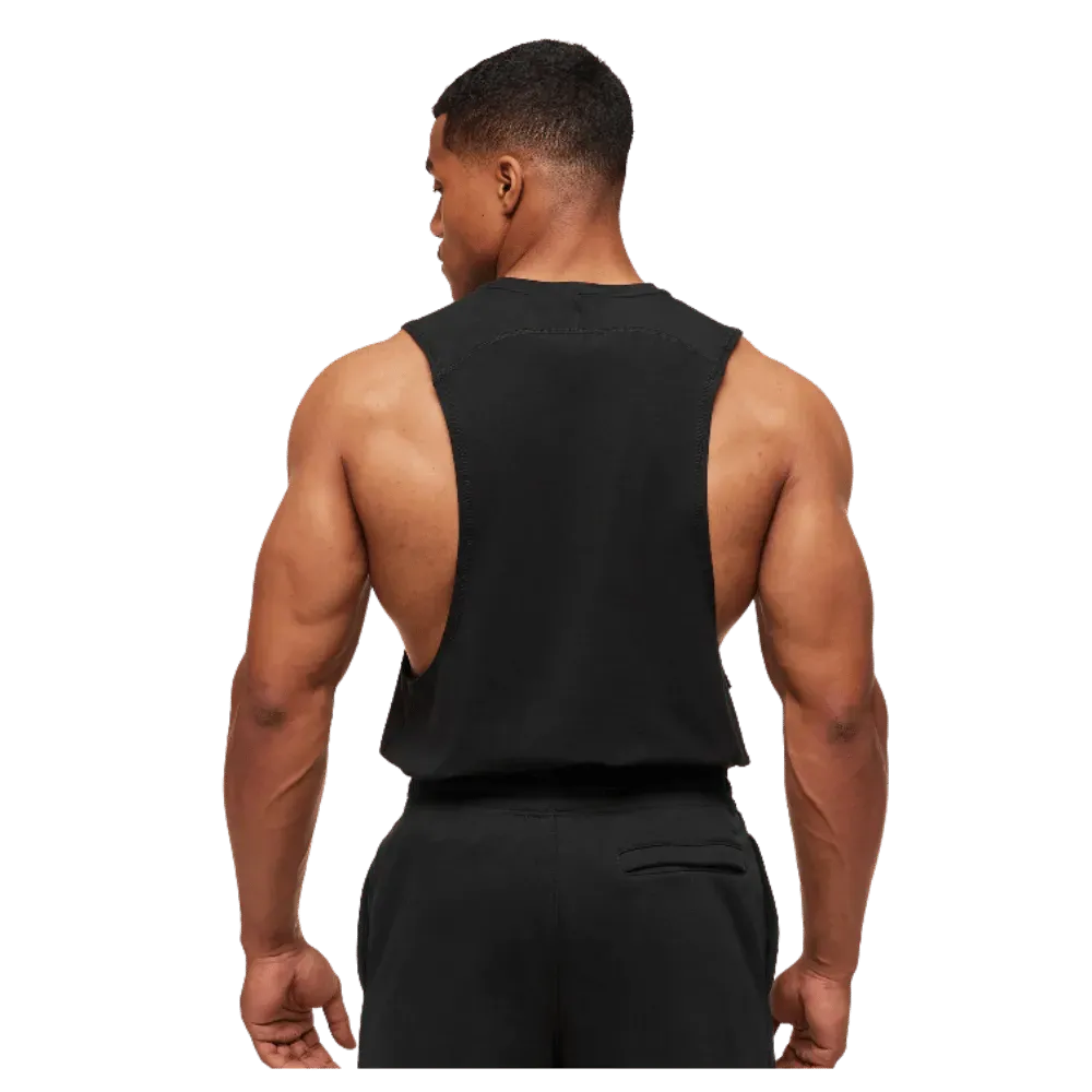 Gymshark Prime Drop Arm Tank Black/Brand Blue