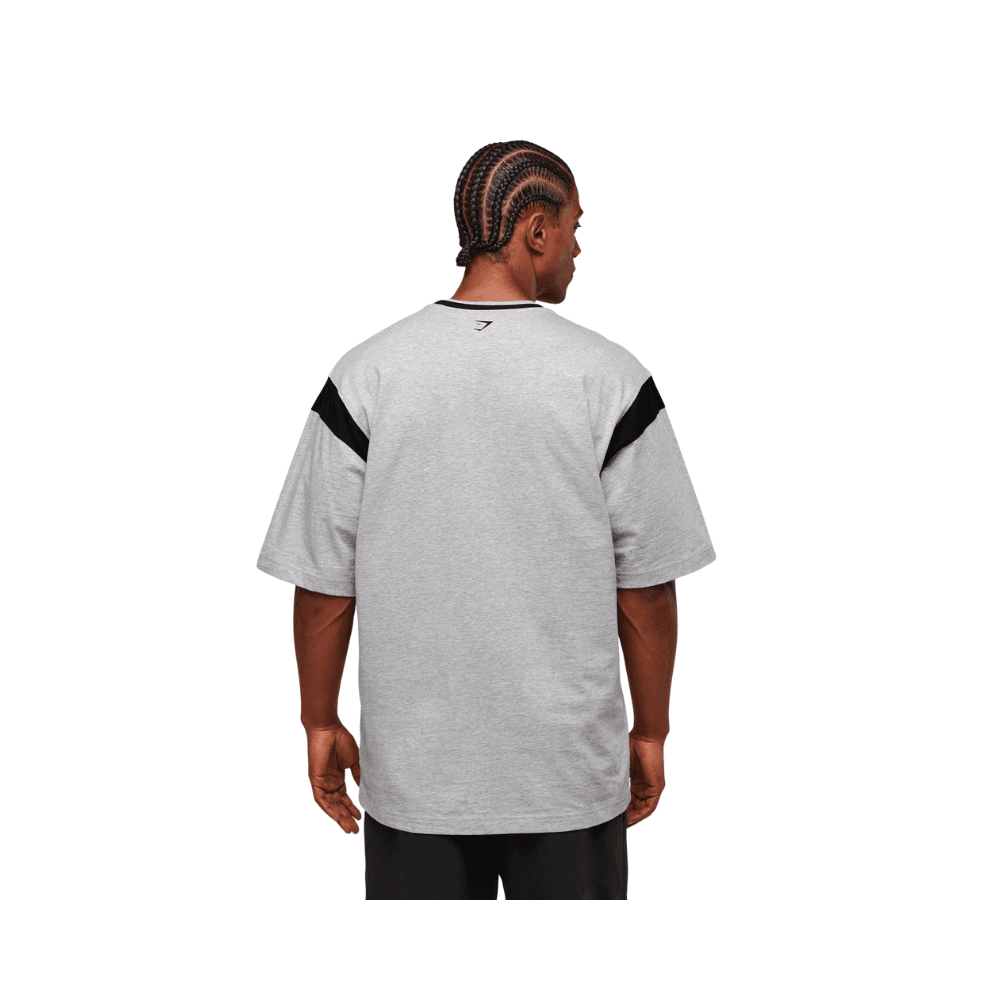 GymShark GSLC Oversized T-Shirt Light Grey Core Marl