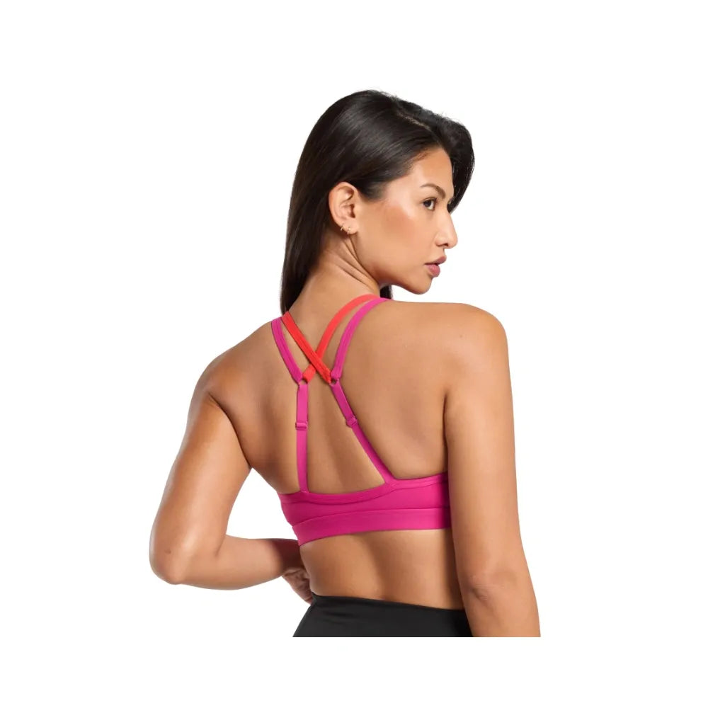 Gymshark Double Up Sports Bra - Light Support Winning Pink/Coral Red