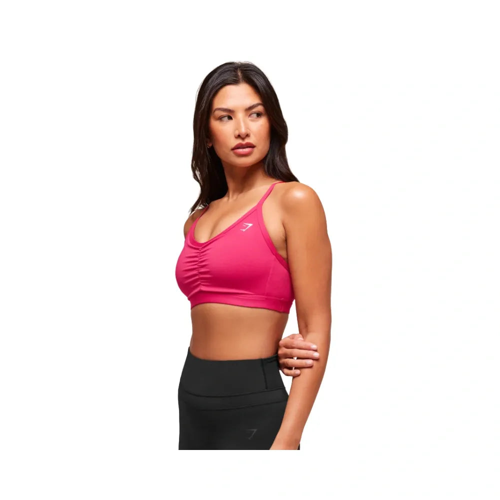 Gymshark Ruched Sports Bra - Medium Support Build Pink