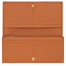 Longchamp Le Foulonné Long continental wallet Amber