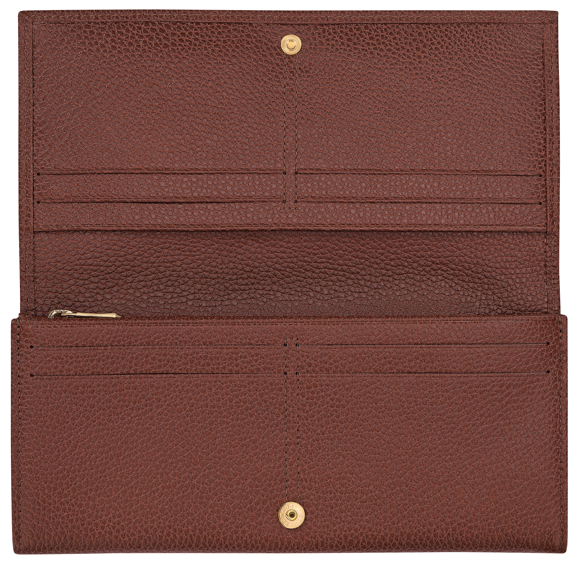 Longchamp Le Foulonné Long continental wallet Coffee