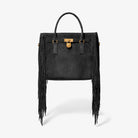 Michael Kors Hamilton Moderne Large Fringed Suede Satchel Black