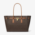 Michael Kors Hamilton Moderne Large Signature Logo Tote Bag Brn-Acorn