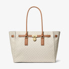 Michael Kors Hamilton Moderne Large Signature Logo Tote Bag Vanilla-Acorn