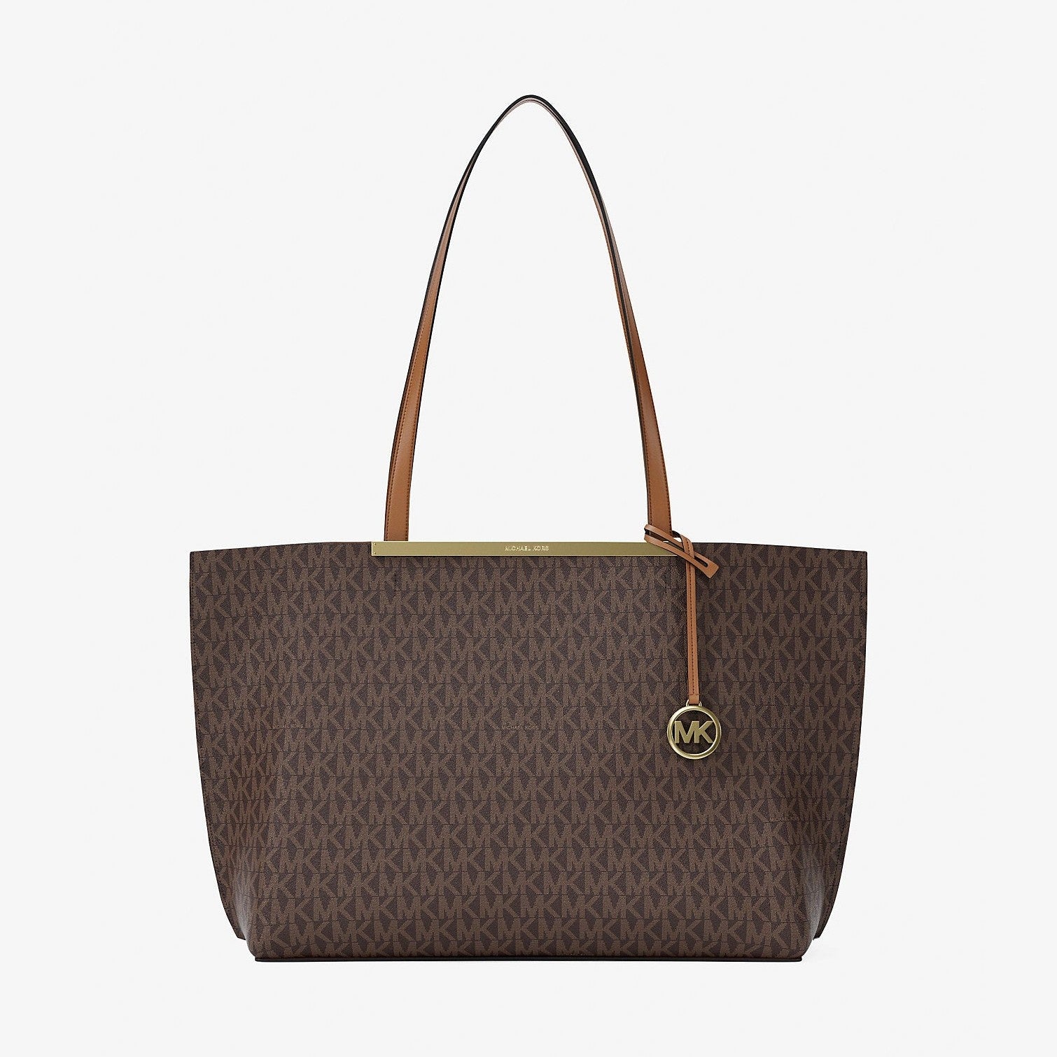 Michael Kors Evelyn Large Signature Logo Tote Bag Brn-Acorn