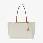 Michael Kors Evelyn Large Signature Logo Tote Bag Vanilla-Acorn