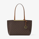 Michael Kors Evelyn Small Signature Logo Tote Bag Brn-Acorn