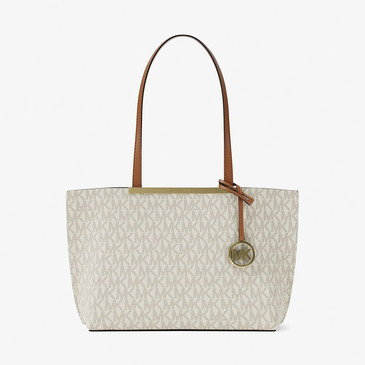 Michael Kors Evelyn Small Signature Logo Tote Bag Vanilla-Acorn