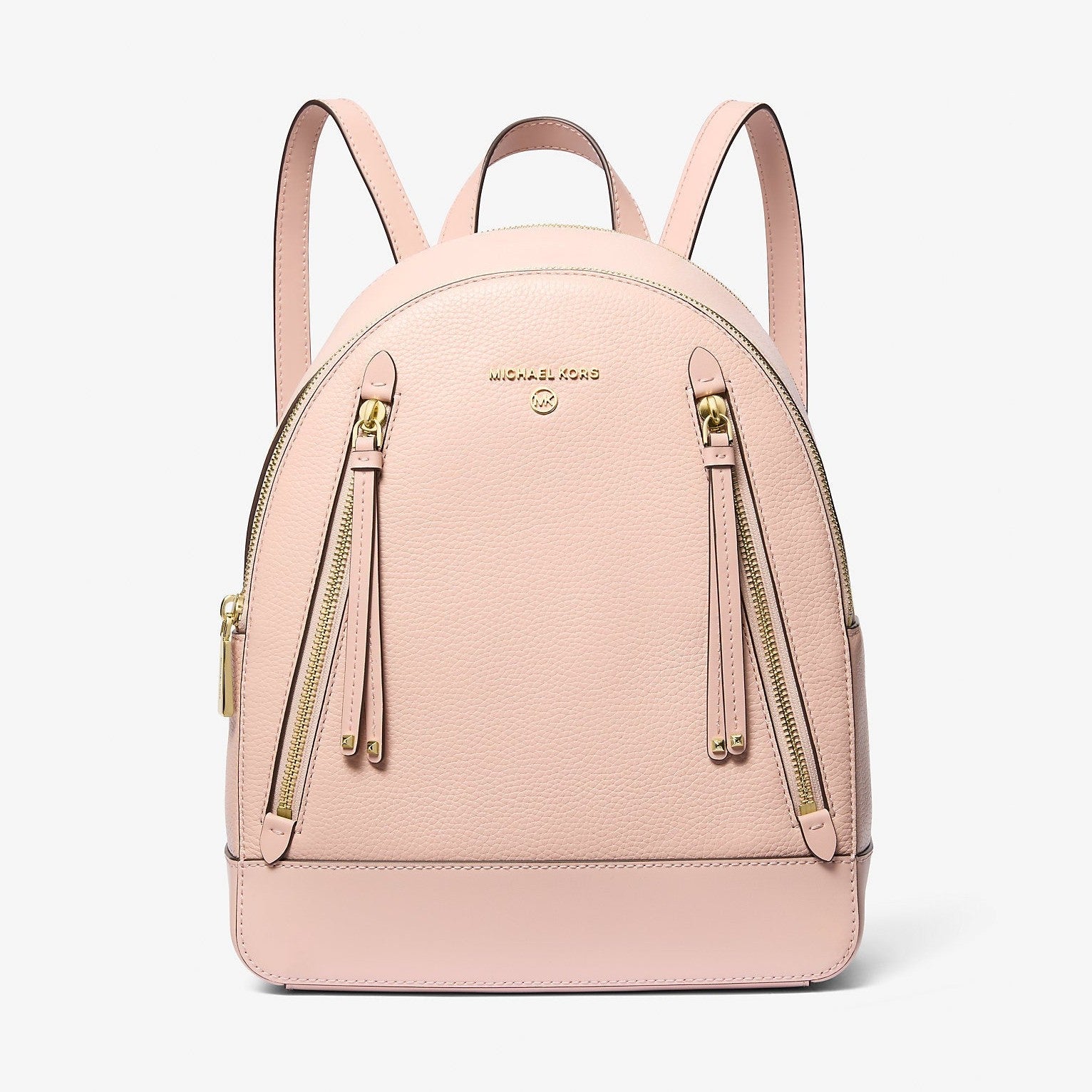 Michael Kors Brooklyn Medium Pebbled Leather Backpack Soft Pink