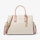 Michael Kors Laila Medium Signature Logo Satchel Vanilla-Soft Pink